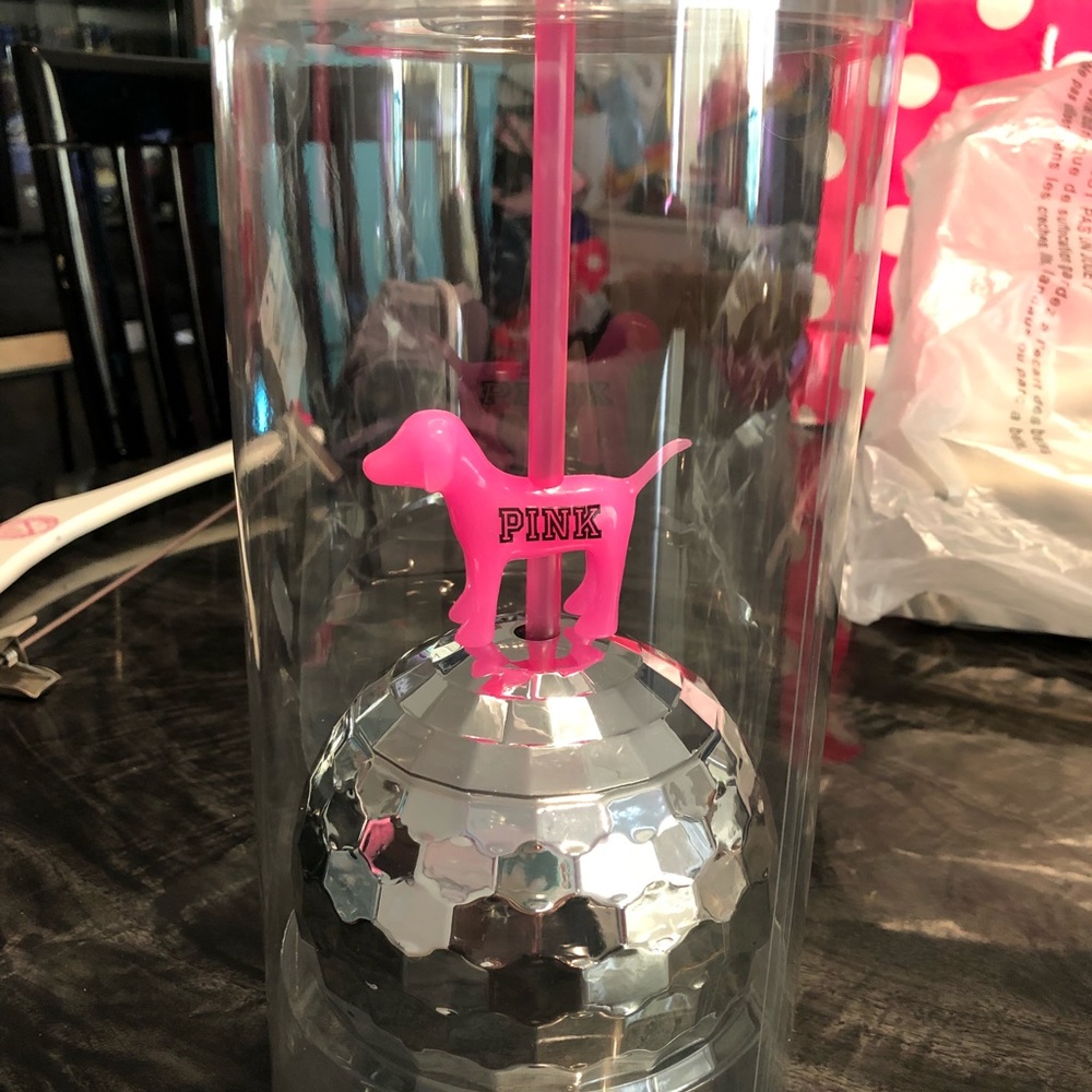 BNIP Pink Victoria’s Secret Disco Cup & Straw - Picture 3 of 4